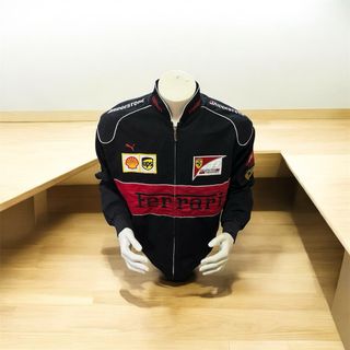 Chaqueta Ferrari Scuderia Nascar Negra Bordada