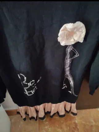 Vestito lungo nero e beige