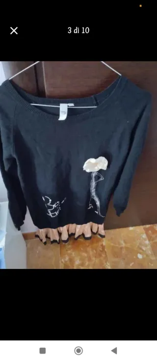 Vestito lungo nero e beige