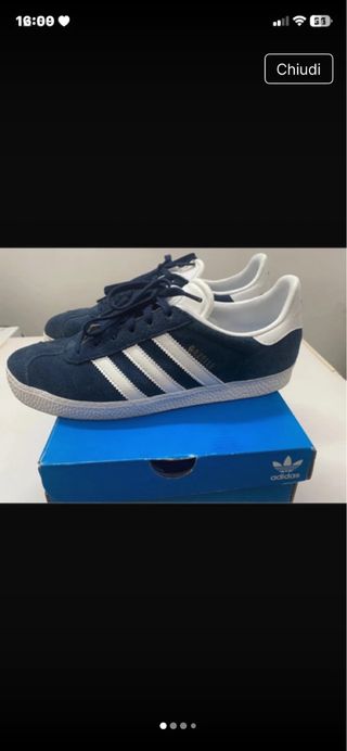 Adidas Gazelle blu e bianche
