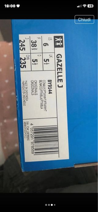 Adidas Gazelle blu e bianche