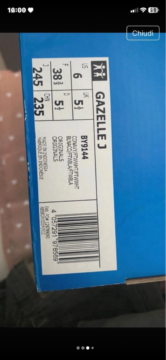 Adidas Gazelle blu e bianche