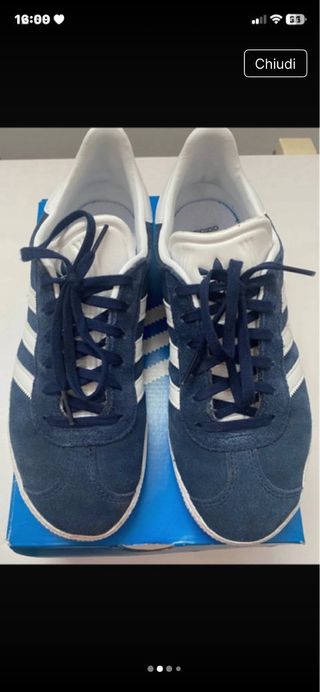 Adidas Gazelle blu e bianche