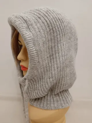 Passamontagna grigio con coulisse