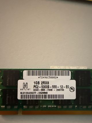 3x Memoria RAM 1GB PC2 Nanya