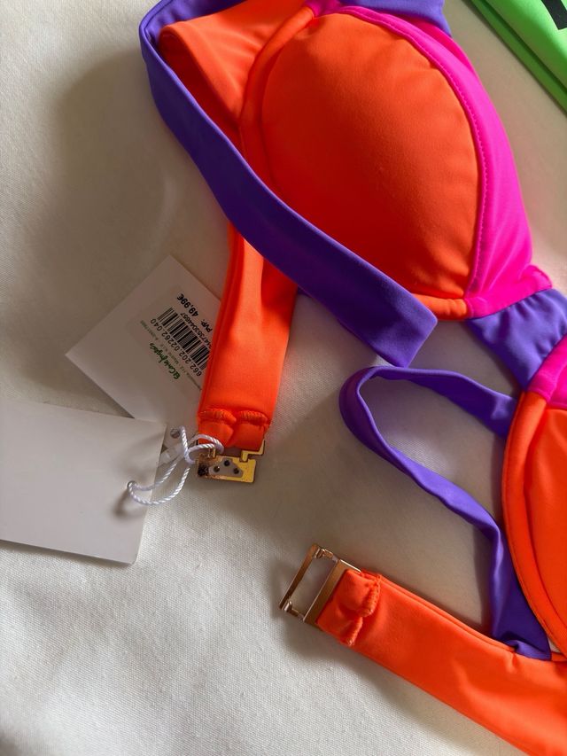 Top bikini KALK naranja, rosa, morado