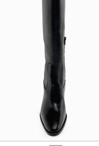 Botas altas piel Zara negras