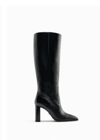 Botas altas piel Zara negras