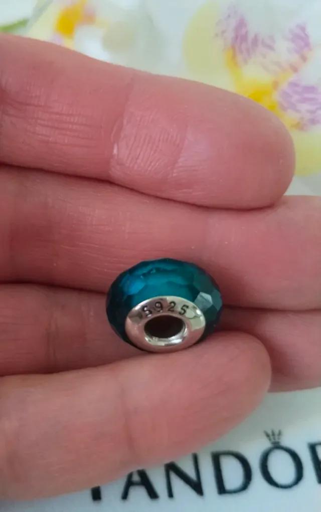 Charm Plata S925 Cristal Azul