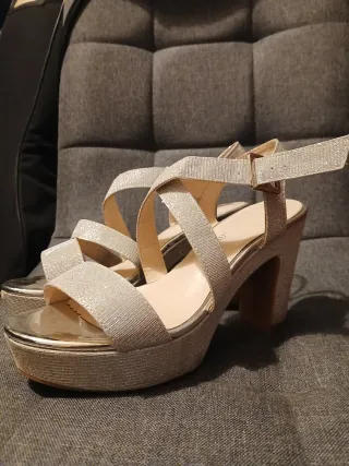 Sandalias fiesta plateadas talla 38