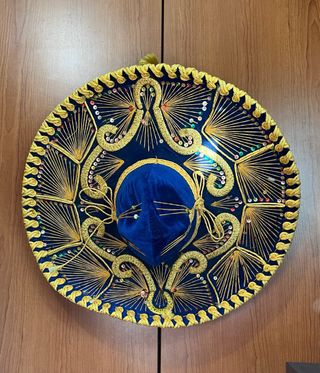 Sombrero Charro Mexicano Azul y Dorado