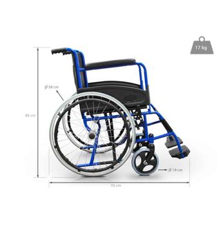 Silla de ruedas azul 17 kg