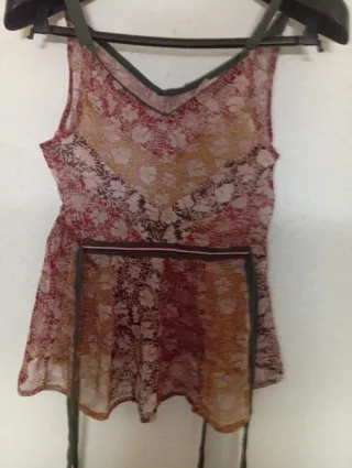 Camisa gasa tirantes vuelo y con vuelo hippie.unid