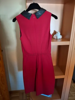 Vestido Roberto Verino Rojo Cuello Negro