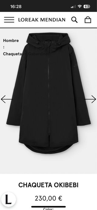 Chaqueta LOREAK MENDIAN Negra Talla L