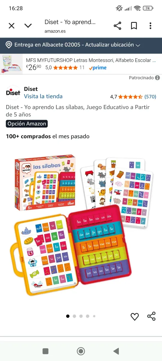 Juego educativo DISET Yo aprendo las sílabas