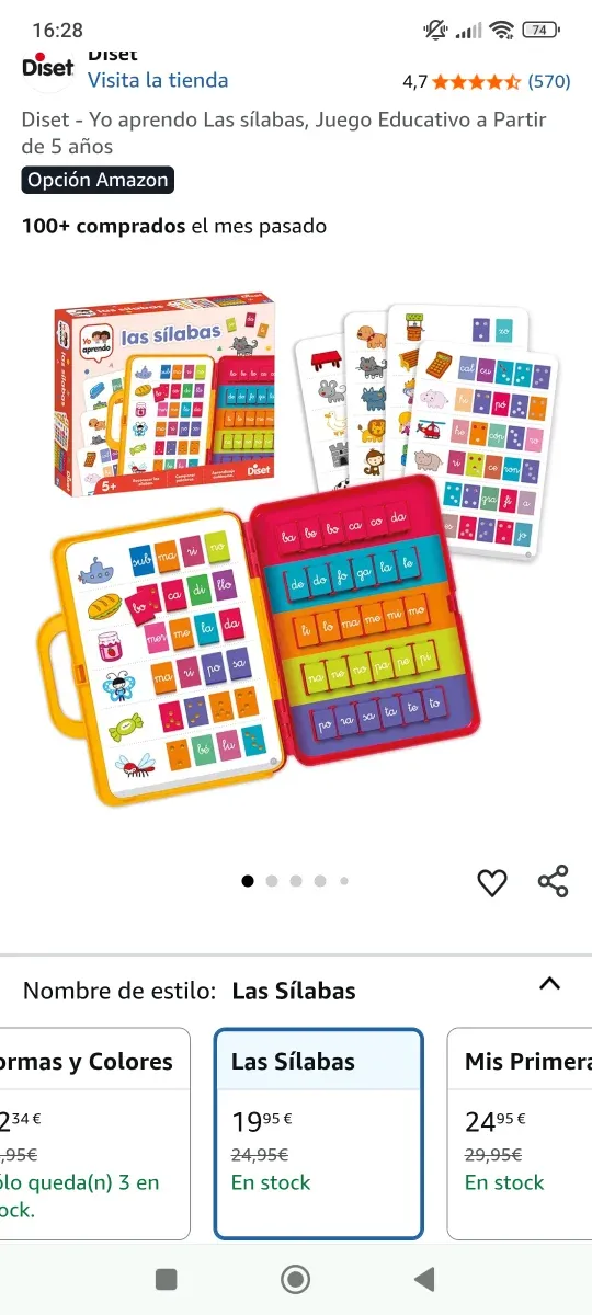 Juego educativo DISET Yo aprendo las sílabas