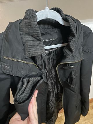 Abrigo Zara Negro Mujer