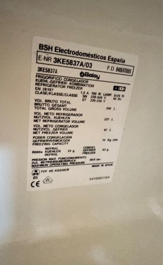FRIGORIFICO COMBI NO FROST BALAY INOX 