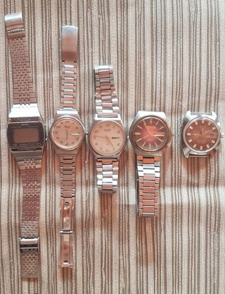Lote 5 Relojes (Seiko, Ayja, Racer,Aseikon,Exactus