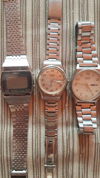 Lote 5 Relojes (Seiko, Ayja, Racer,Aseikon,Exactus