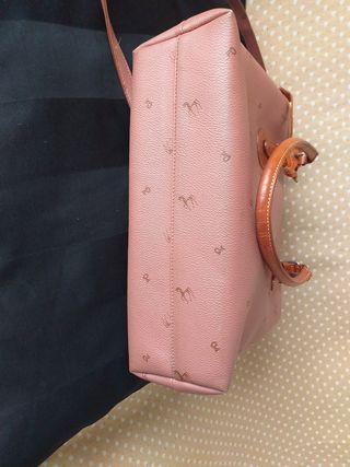 Bolso piel Petusco Rosa y Marrón