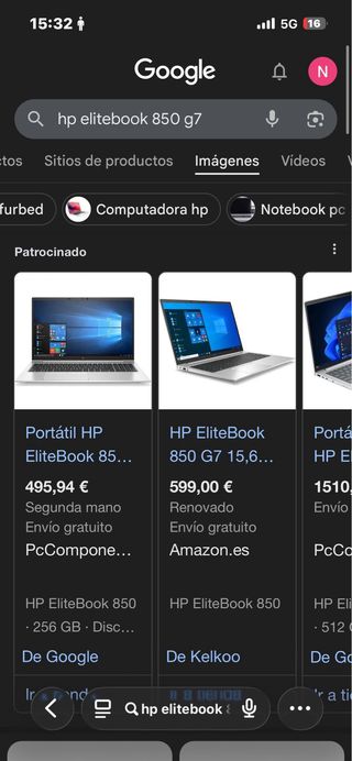Portátil HP Elitebook 850 G7 Plata