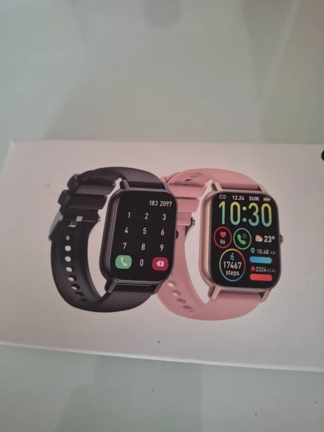 2 Smartwatch Negro y Oro Rosa 