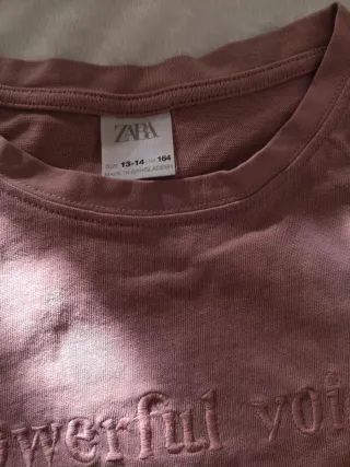 Camiseta Zara manga larga rosa 13-14 años
