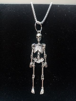 Collar Esqueleto Articulado Plata Estilo Gótico