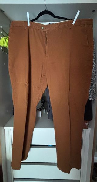 Pantaloni in pelle color pesca marrone 