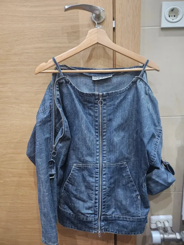 Cazadora vaquera con cremallera