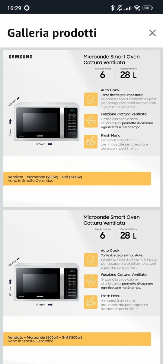 Samsung Forno Microonde Combinato Smart Oven