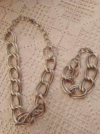 Conjunto Collar y Pulsera Plata