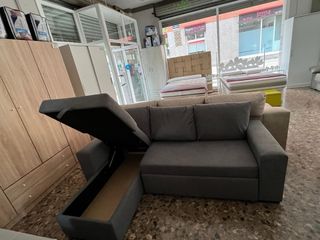 Sofá Cama Gris y Beige