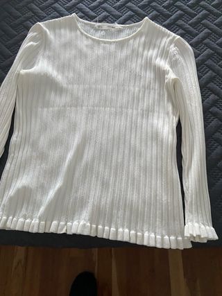 Jersey fino canalé sfera blanco Talla M