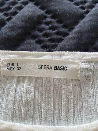 Jersey fino canalé sfera blanco Talla M