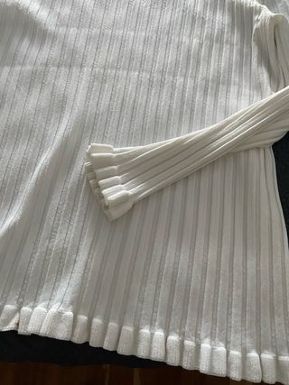 Jersey fino canalé sfera blanco Talla M