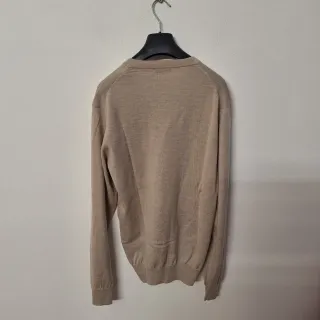 Maglione uomo scollo a V beige