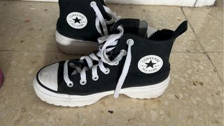Converse plataforma negras talla 35