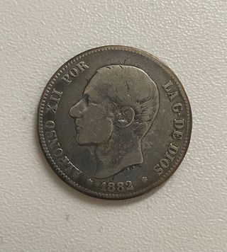 Moneda de 2 pessetes Alfons XII – 1882