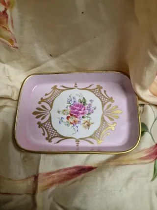 Piccolo Vassoio porcellana fiori Limoges France