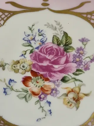 Piccolo Vassoio porcellana fiori Limoges France