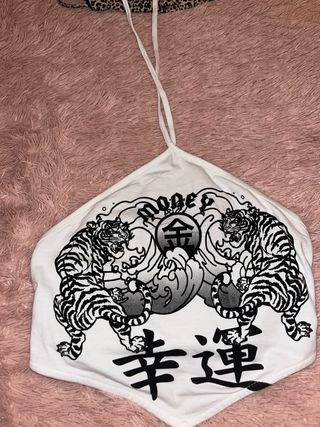 Top halter con estampado de tigre