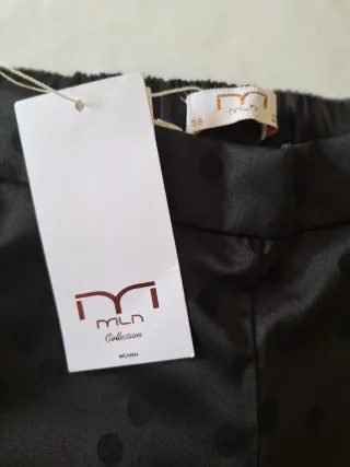 Pantalón fiesta negro con topos