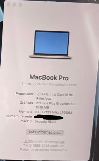 MacBook Pro Gris Espacial Touch bar 13”