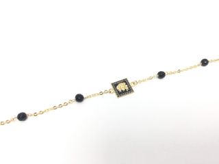pulsera oro 18k con piedra con onix