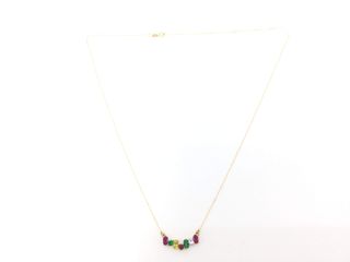 cadena oro 18k con piedra con circonita 22cm