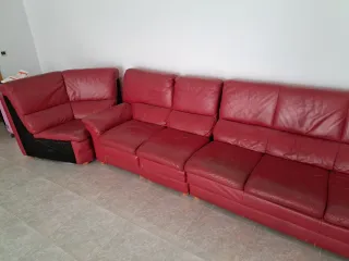 Sofá Rinconera o 3m Rojo Piel