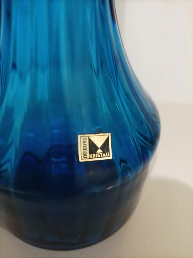 Jarrón Driburg Cristal Azul